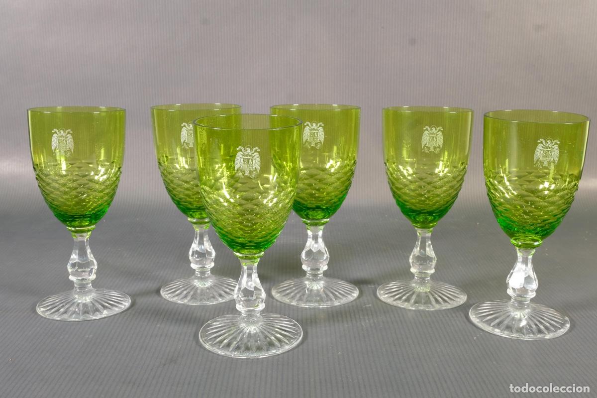 Antig&uuml;edades: 6 copas en cristal - Foto 5
