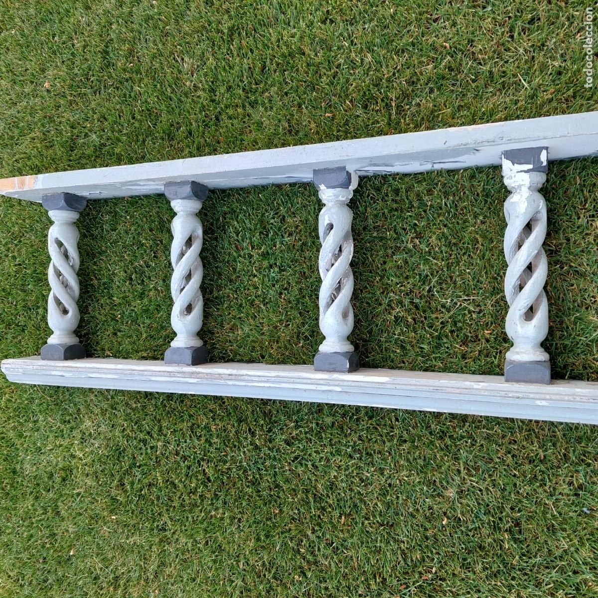 Antig&uuml;edades: Antigua barandilla columnas torneadas madera - Foto 6