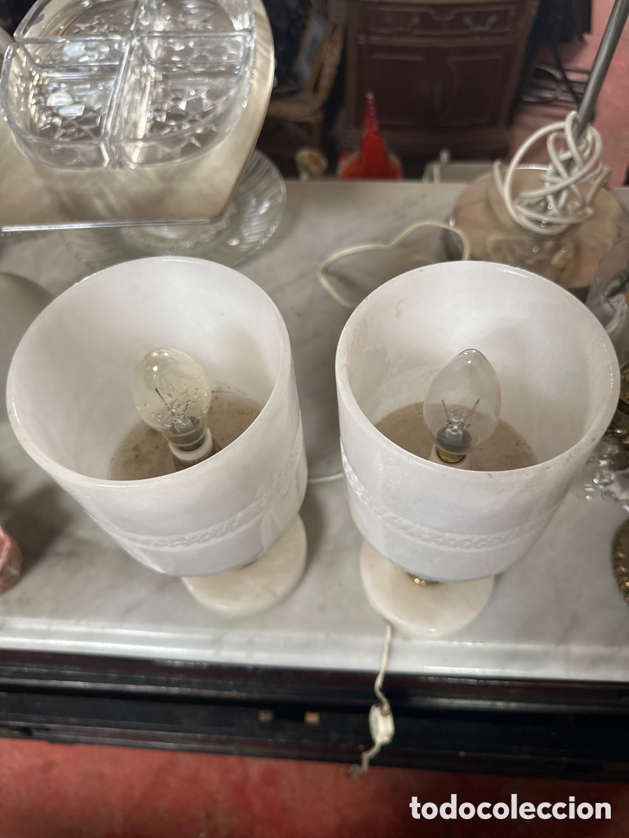 Antig&uuml;edades: L&aacute;mparas de alabastro y bronce - Foto 2
