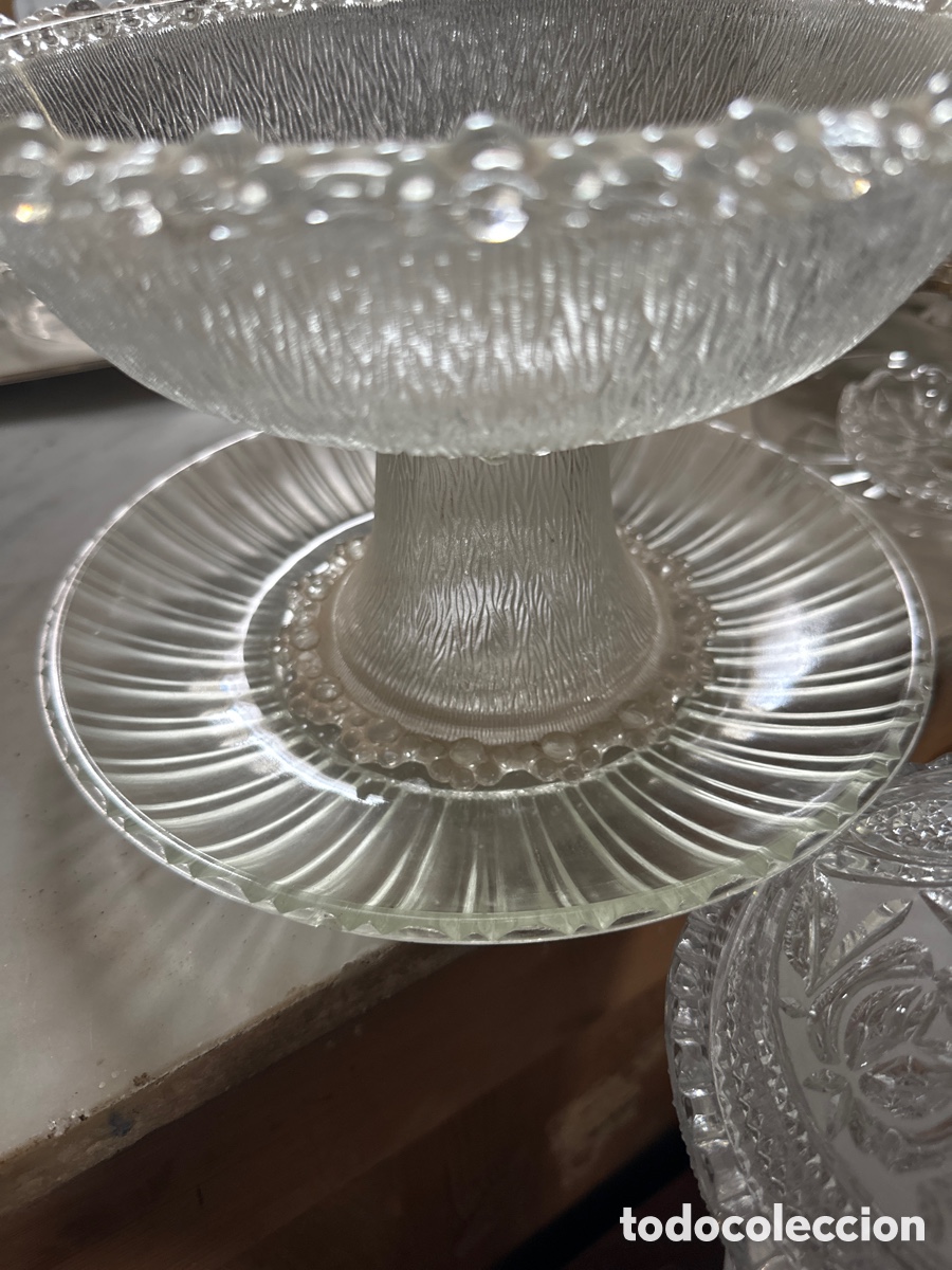Antig&uuml;edades: Frutero con plato de Cristal tallado - Foto 2