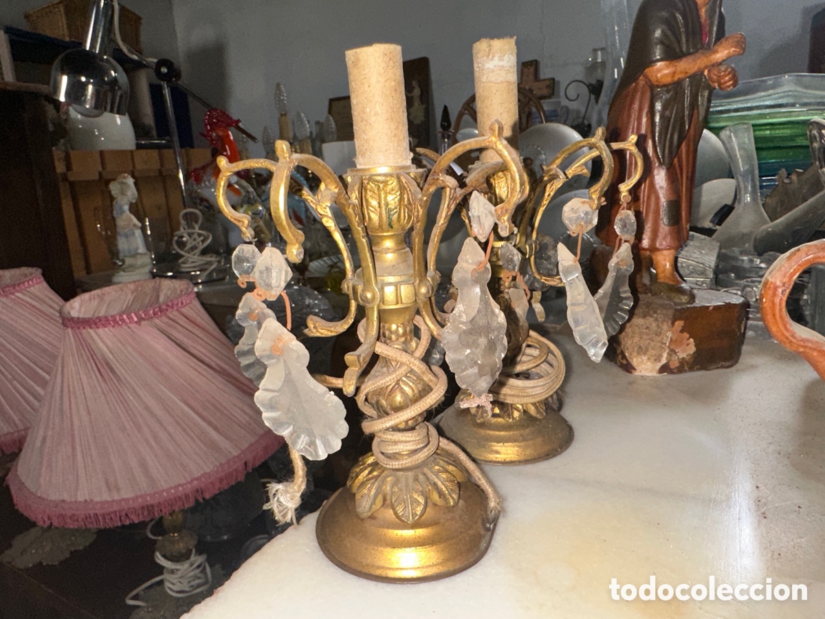 Antig&uuml;edades: L&aacute;mparas de bronce de mesa - Foto 1