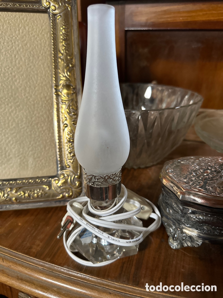 Antig&uuml;edades: L&aacute;mpara de Cristal estilo quinque - Foto 1