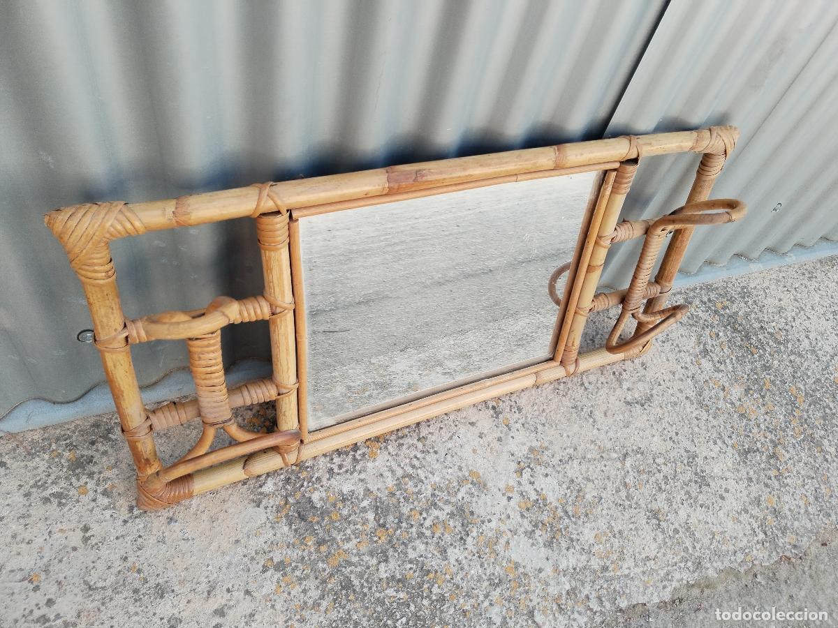 Antig&uuml;edades: espejo de mimbre - Foto 2