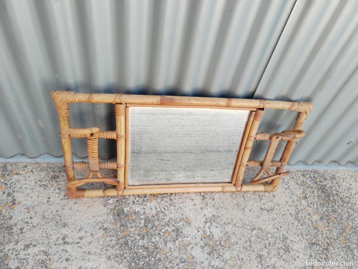 Antig&uuml;edades: espejo de mimbre - Foto 3