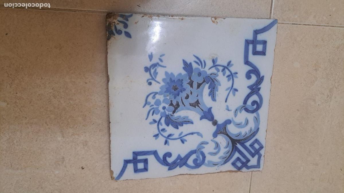 Antig&uuml;edades: Antiguo azulejo azul - Foto 1