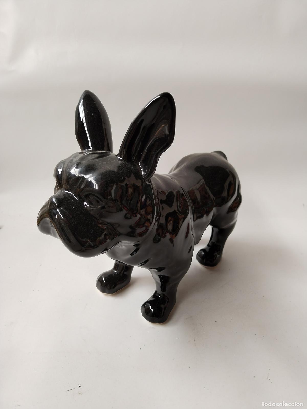Antig&uuml;edades: perro bulldog frances negro - Foto 4