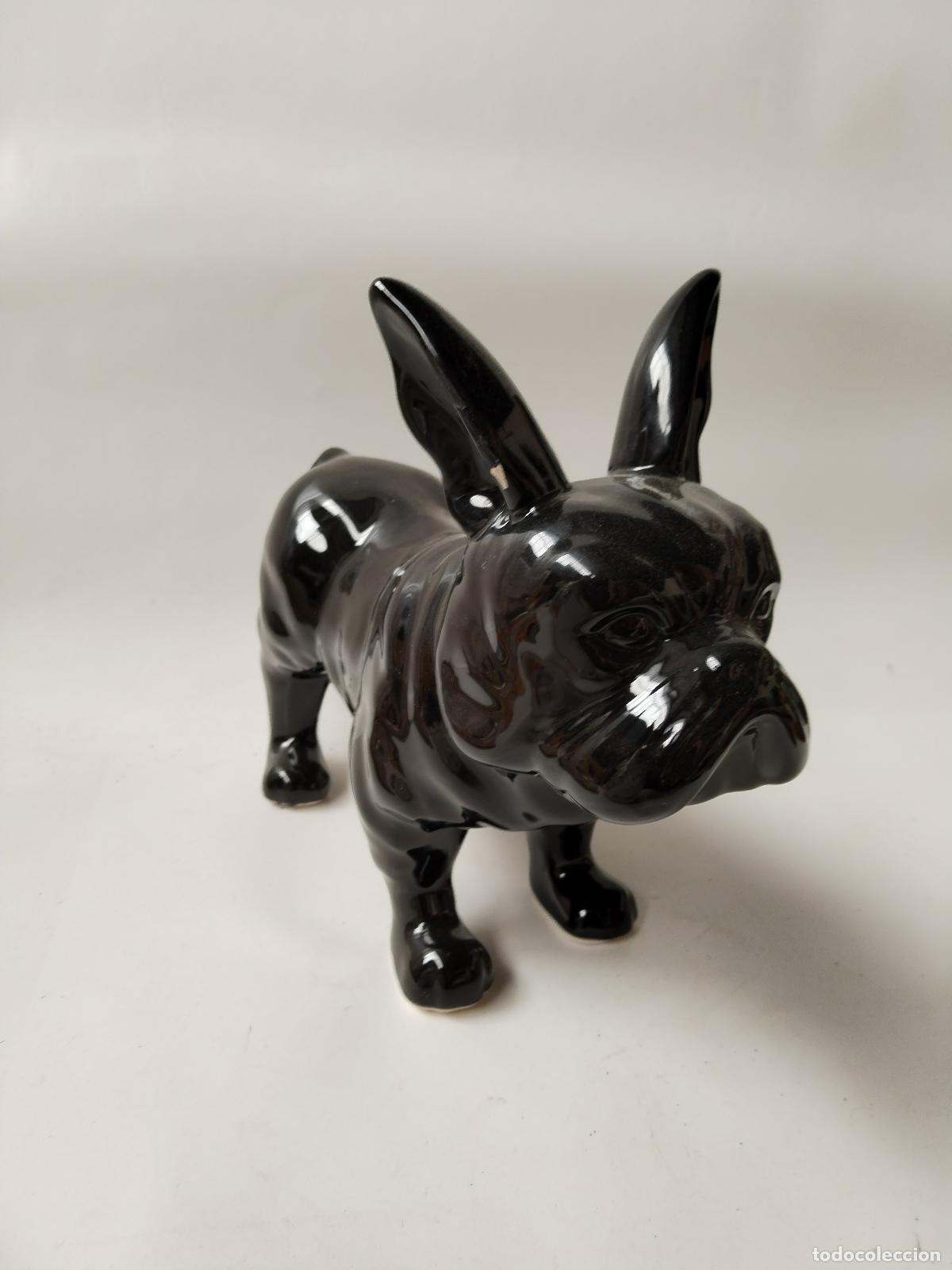 Antig&uuml;edades: perro bulldog frances negro - Foto 1