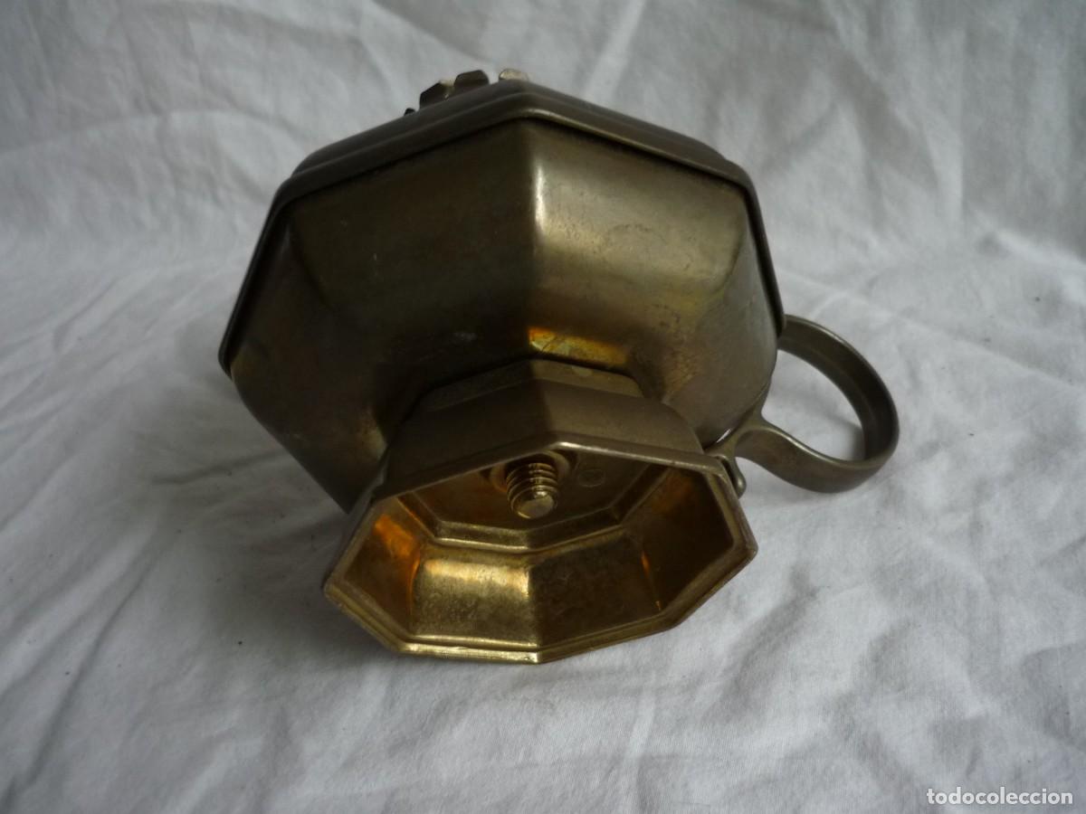 Antig&uuml;edades: Base de bronce para quinqu&eacute; de alcohol de bronce, Sin vidrio - Foto 8