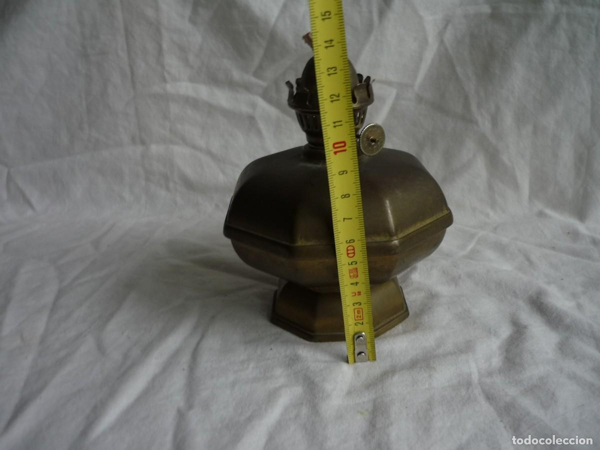 Antig&uuml;edades: Base de bronce para quinqu&eacute; de alcohol de bronce, Sin vidrio - Foto 11