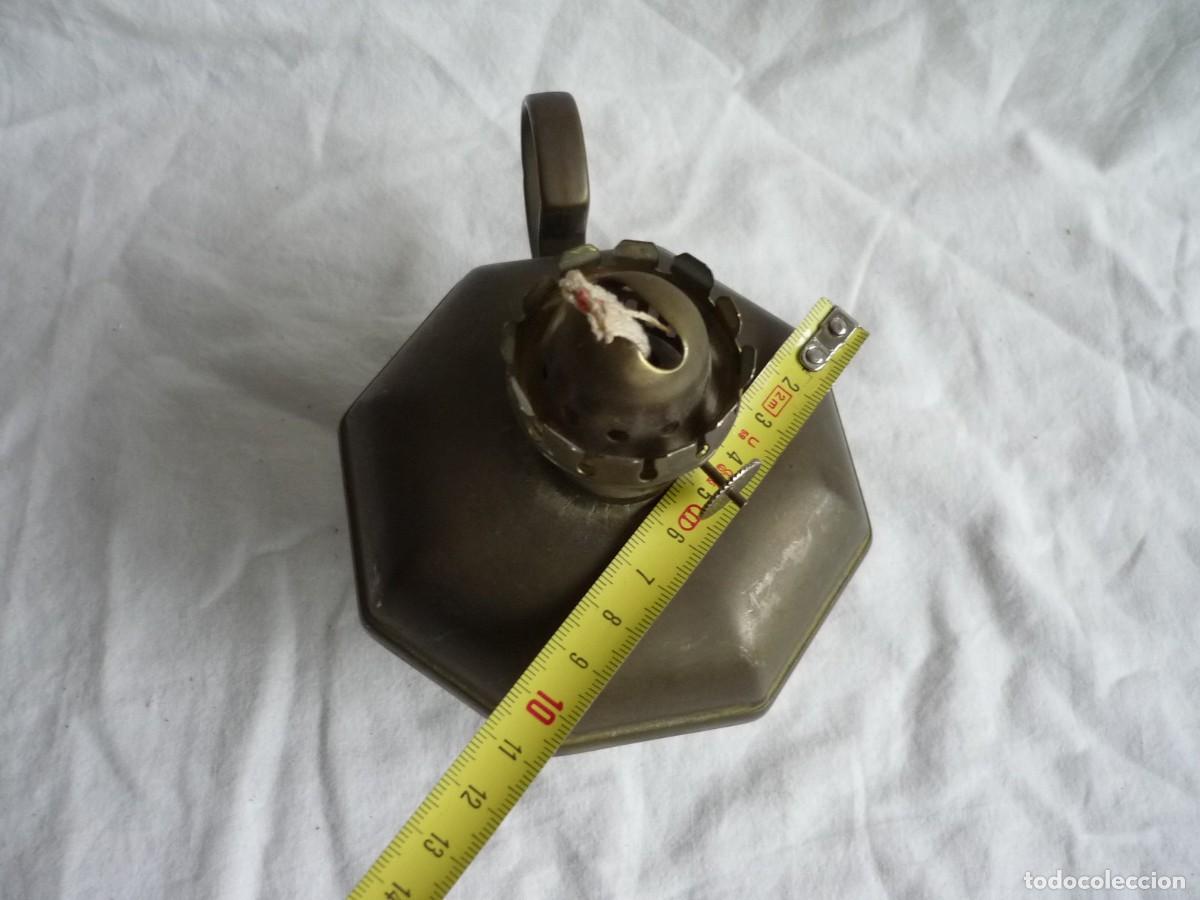 Antig&uuml;edades: Base de bronce para quinqu&eacute; de alcohol de bronce, Sin vidrio - Foto 12