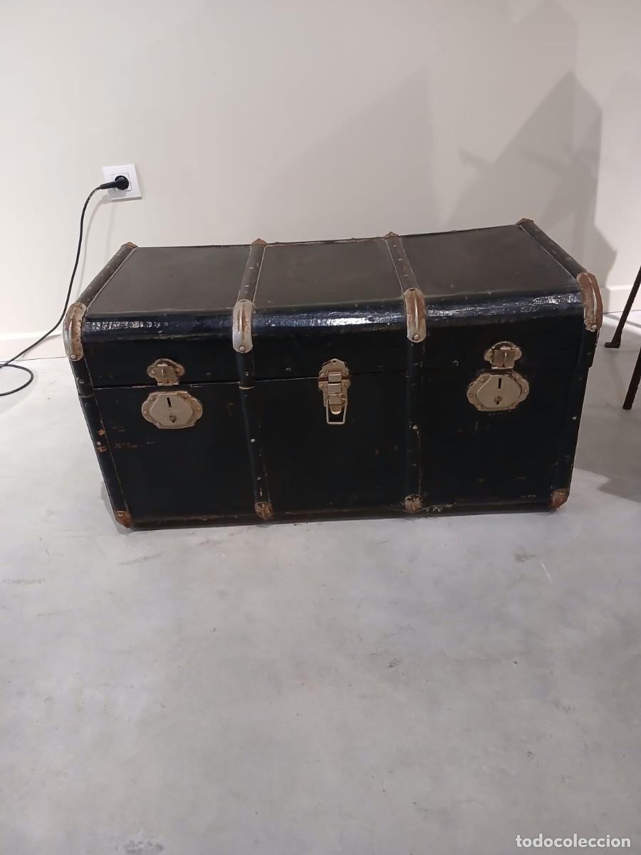 Antig&uuml;edades: Ba&uacute;l de viaje antiguo de madera - Foto 1