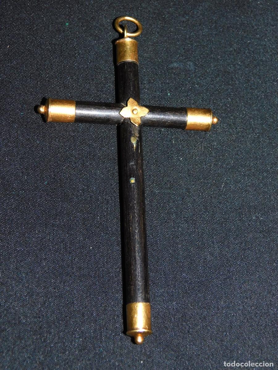 Antig&uuml;edades: CRUZ DE MADERA Y ORO 18K - Foto 2