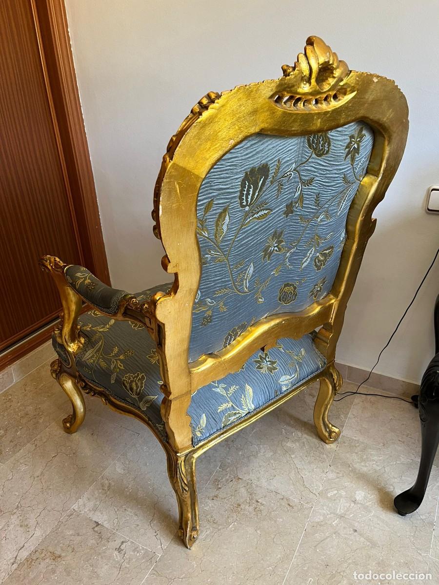 Antig&uuml;edades: Elegante sill&oacute;n dorado. - Foto 5