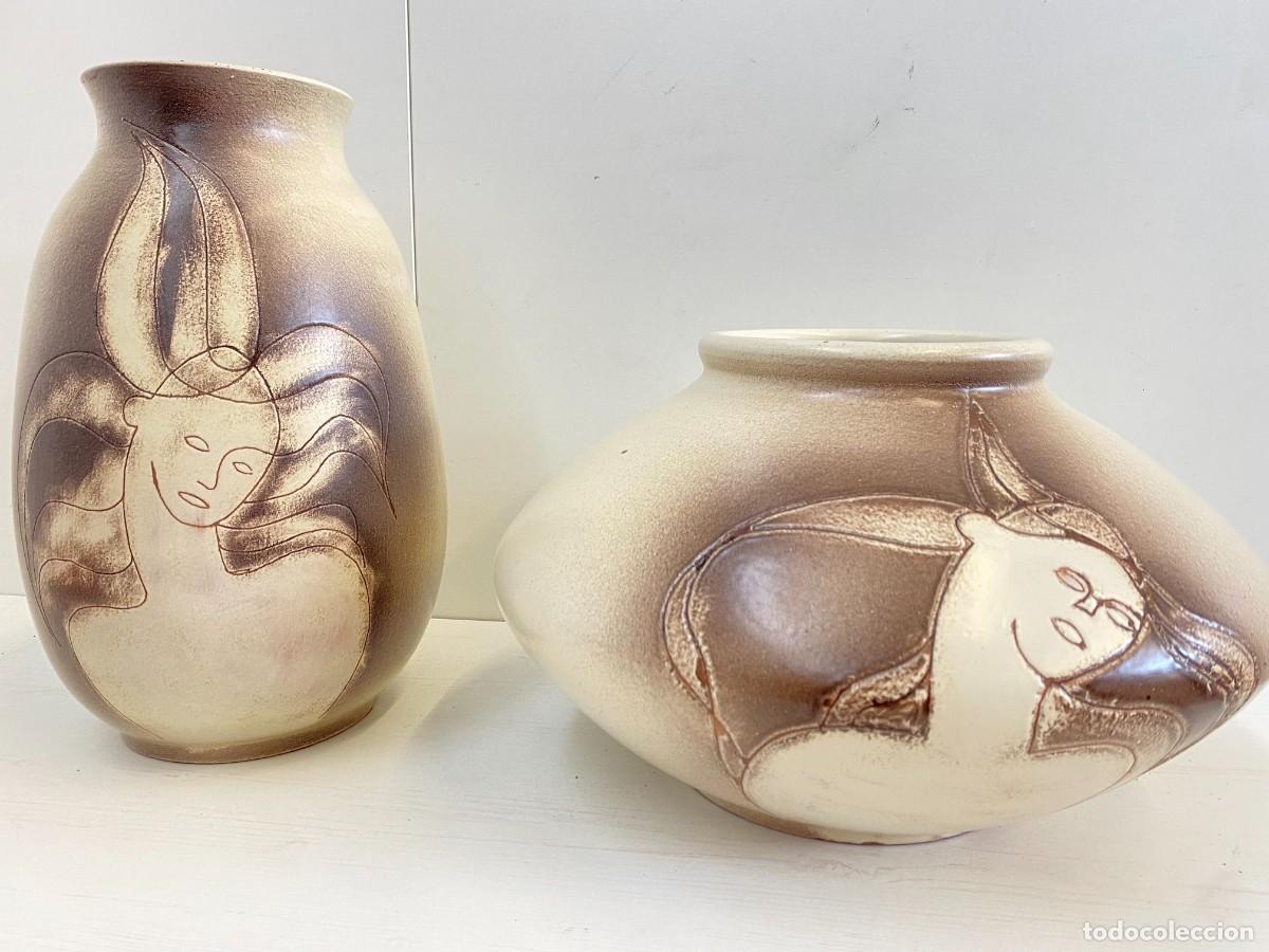 Antig&uuml;edades: 2JARRONES DECORATIVOS CERAMICA