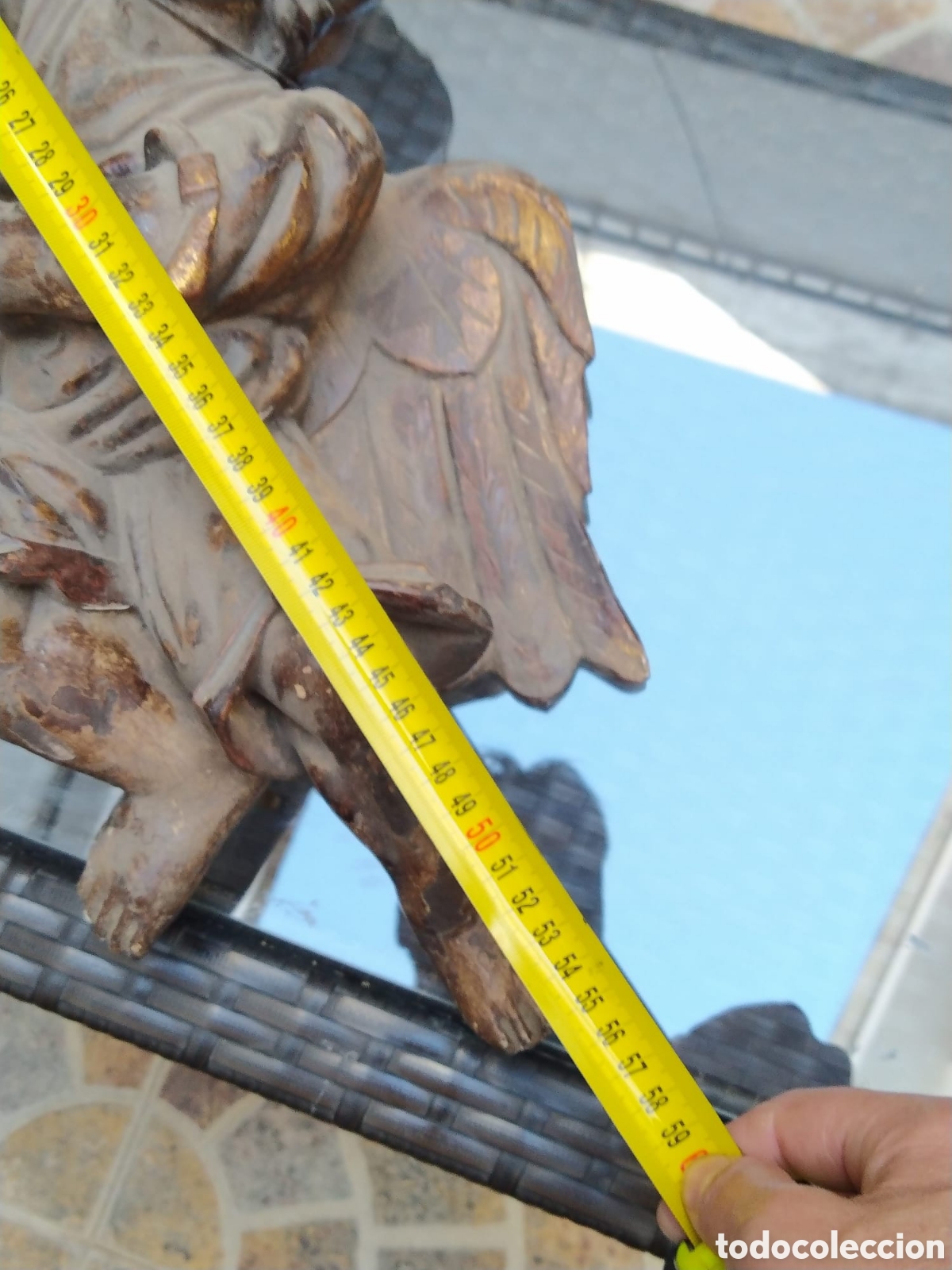 Antig&uuml;edades: Dos angelitos de madera del XVlll - Foto 6