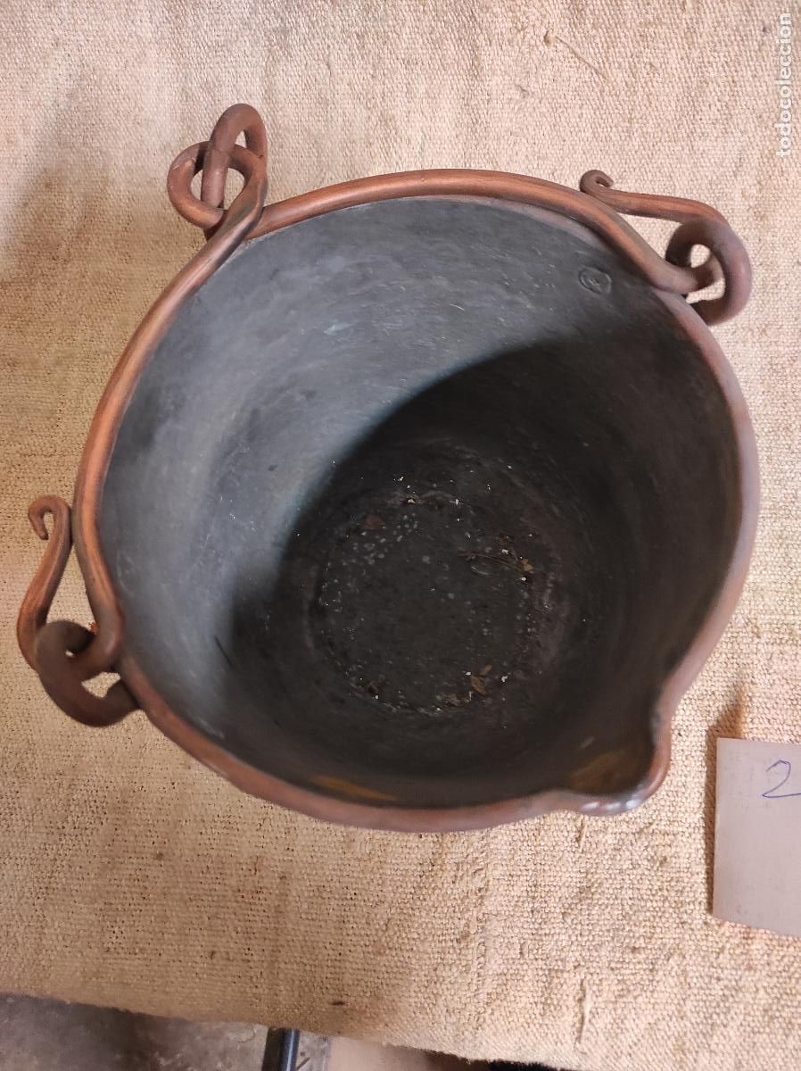 Antig&uuml;edades: cuenco cubo caldero de cobre cubo - Foto 3