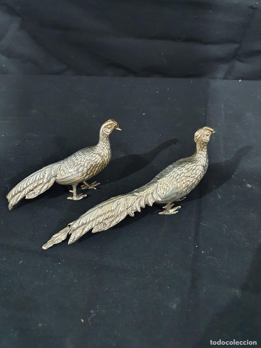 Antig&uuml;edades: Pareja de faisanes de plata - Foto 1