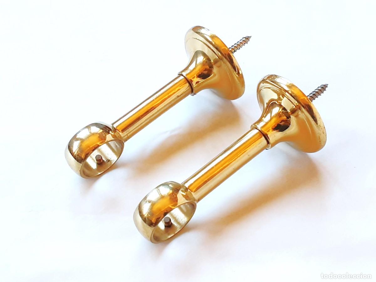 Antig&uuml;edades: SOPORTES PARA BARRA DE CORTINAS DE BRONCE - Foto 3