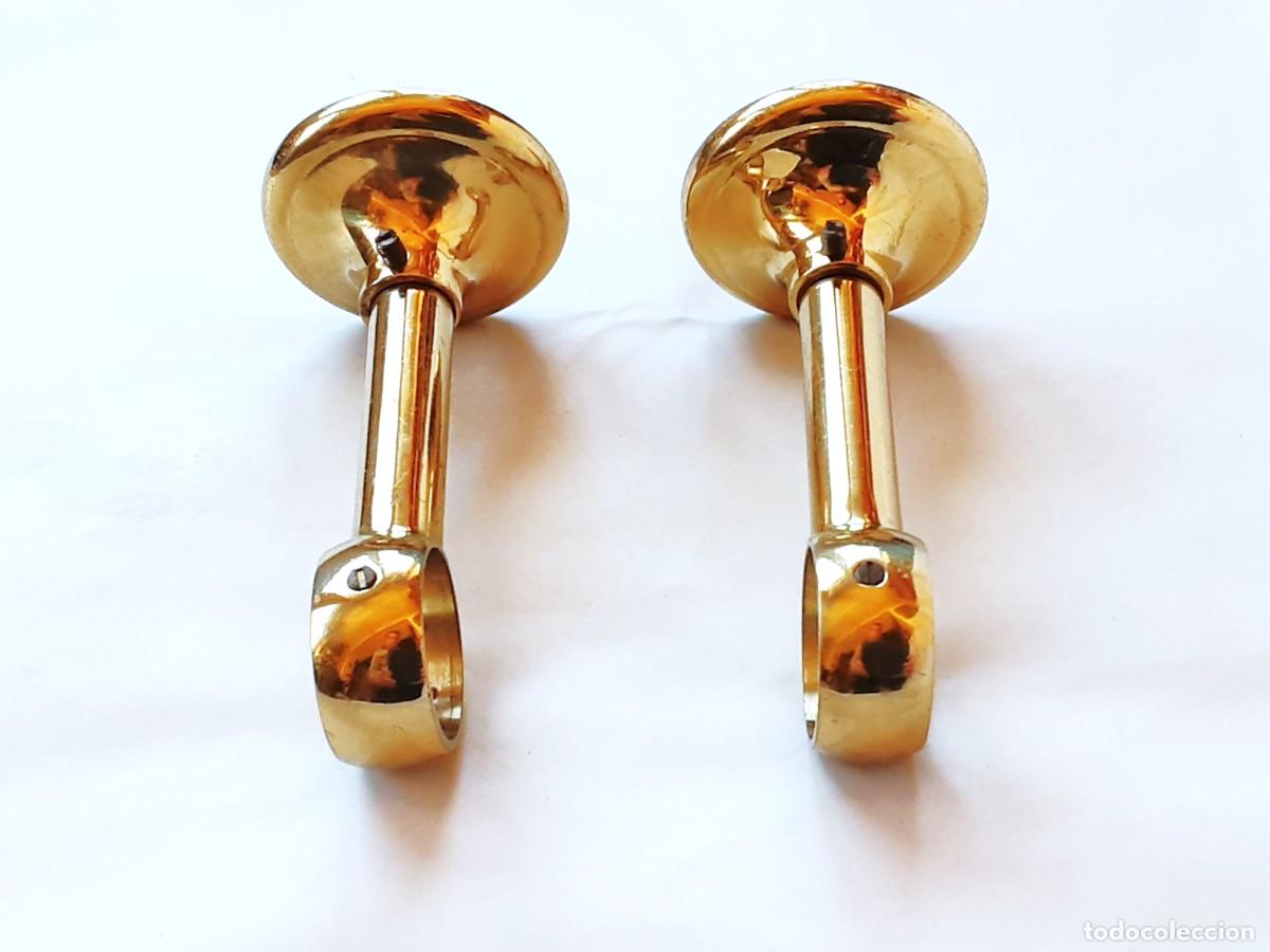 Antig&uuml;edades: SOPORTES PARA BARRA DE CORTINAS DE BRONCE - Foto 7