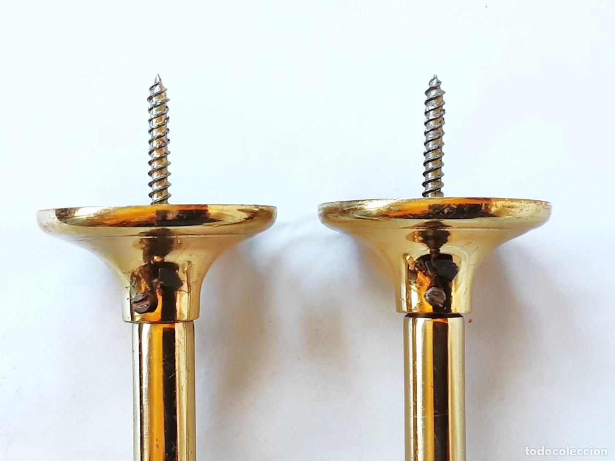 Antig&uuml;edades: SOPORTES PARA BARRA DE CORTINAS DE BRONCE - Foto 9