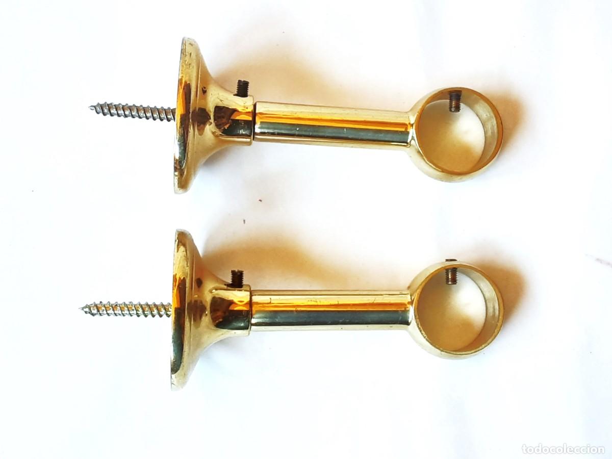 Antig&uuml;edades: SOPORTES PARA BARRA DE CORTINAS DE BRONCE - Foto 11