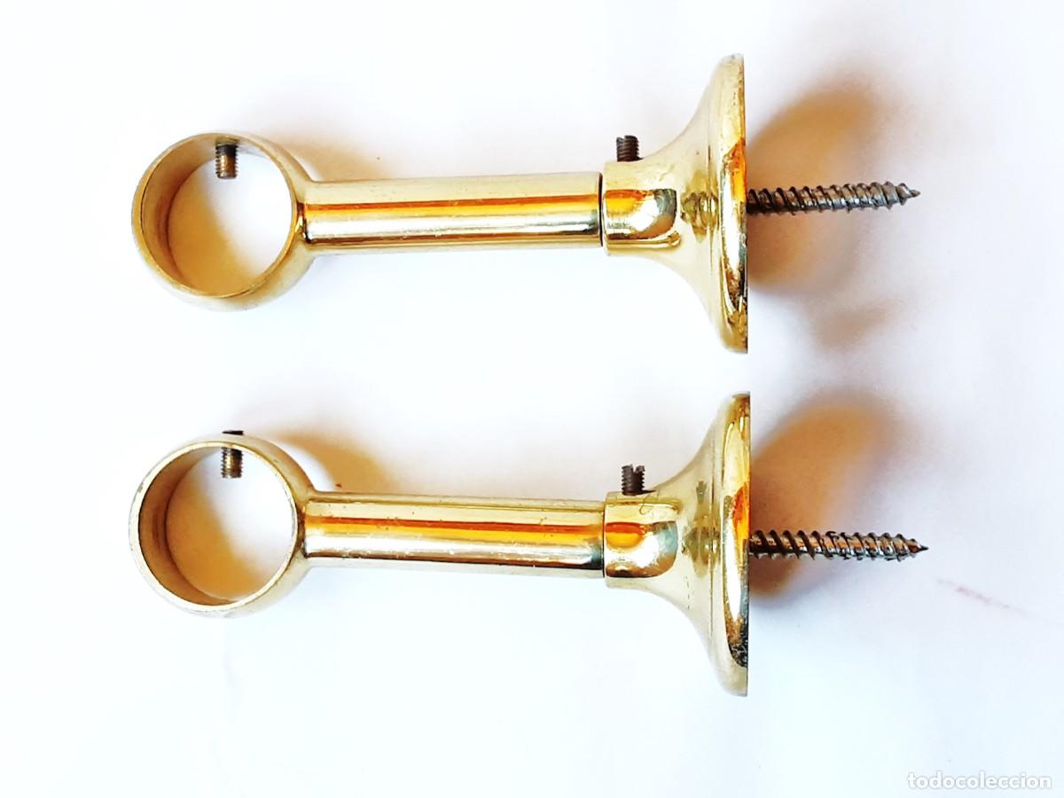 Antig&uuml;edades: SOPORTES PARA BARRA DE CORTINAS DE BRONCE - Foto 12