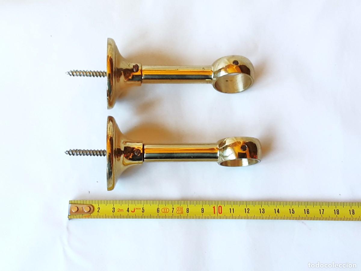 Antig&uuml;edades: SOPORTES PARA BARRA DE CORTINAS DE BRONCE - Foto 13