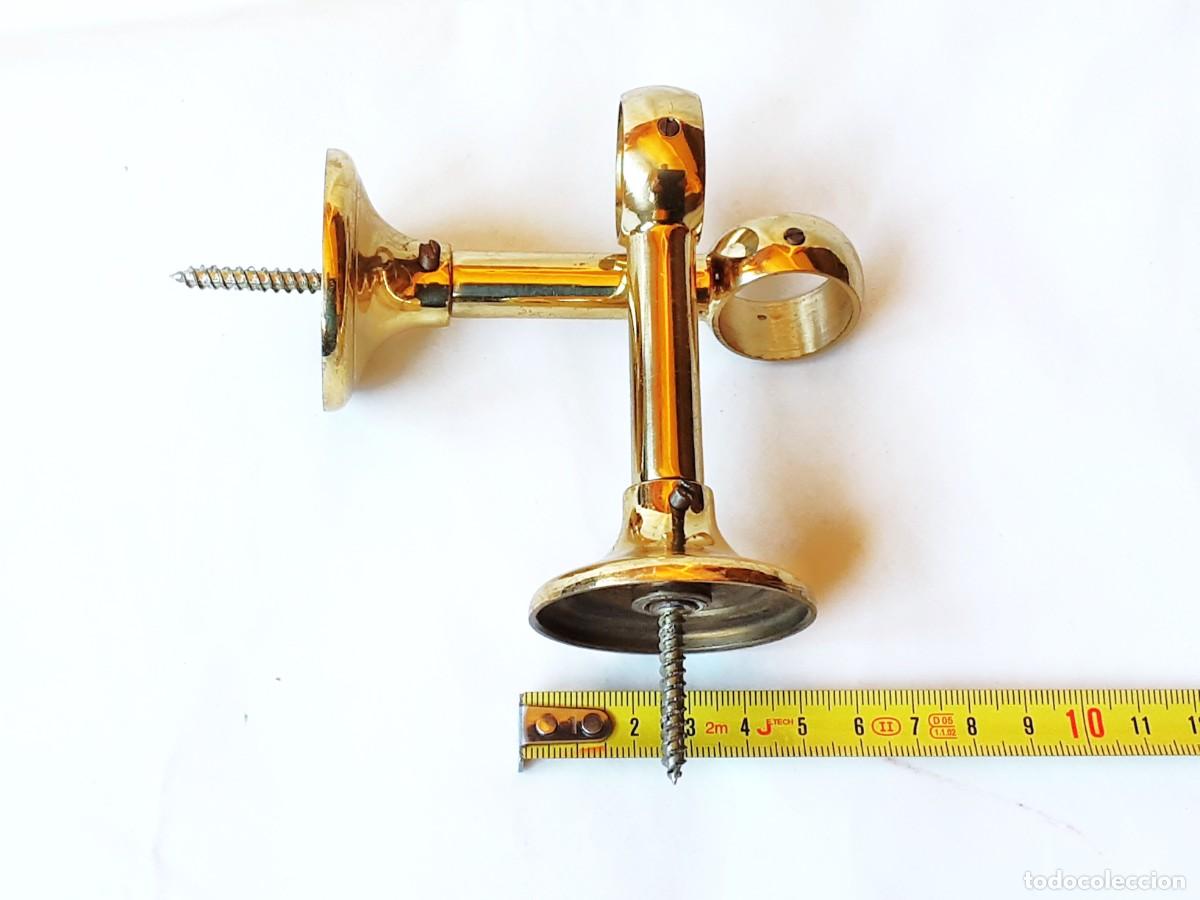 Antig&uuml;edades: SOPORTES PARA BARRA DE CORTINAS DE BRONCE - Foto 14