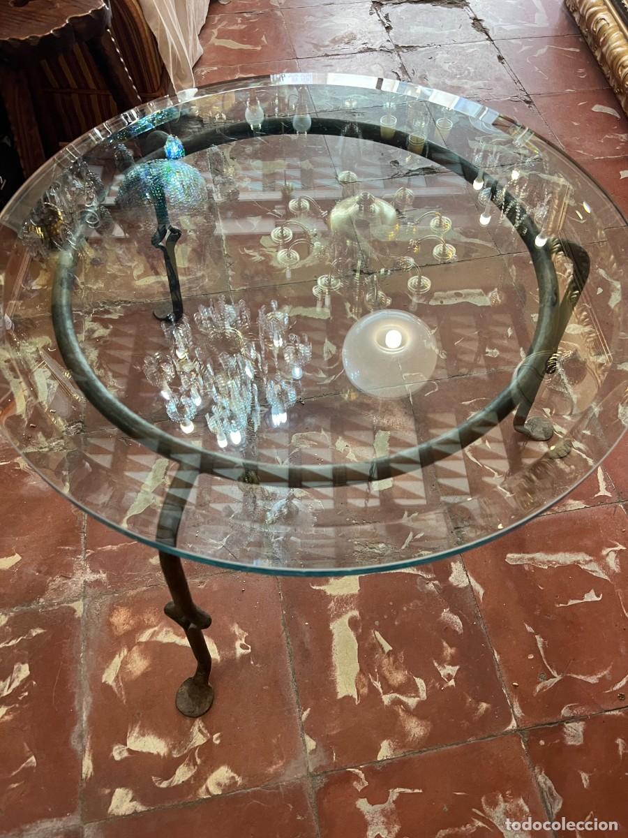 Antig&uuml;edades: Mesa Cristal Biselado Y Hierro Artesanal - Foto 1