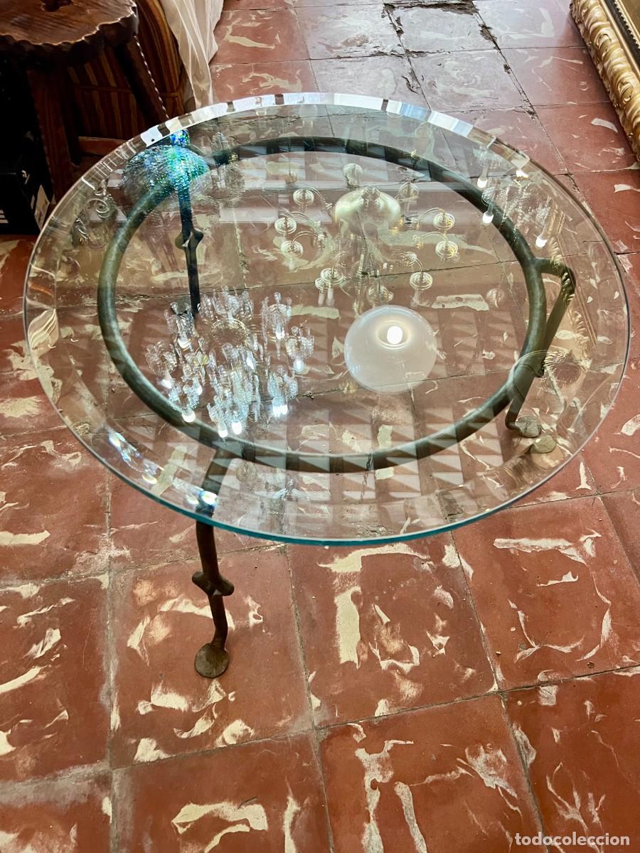 Antig&uuml;edades: Mesa Cristal Biselado Y Hierro Artesanal - Foto 6