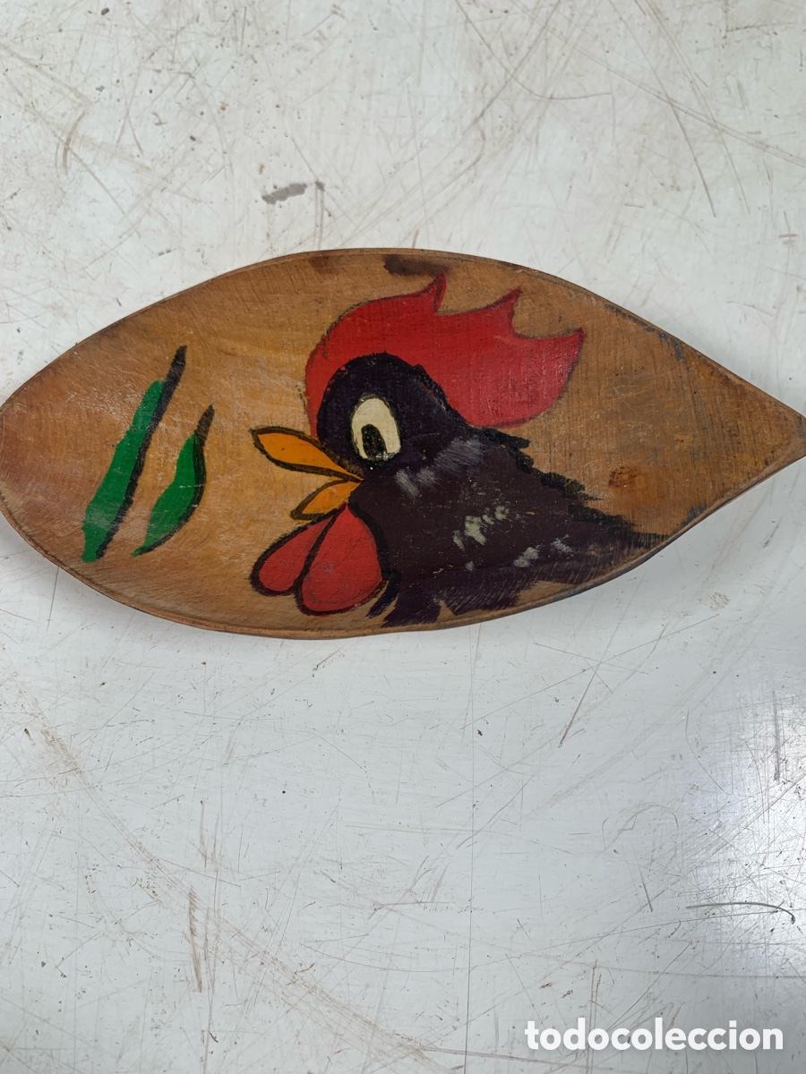 Antig&uuml;edades: 01_ cuchara de palo Gallo - Foto 1