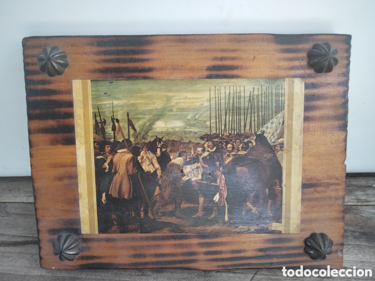 Antig&uuml;edades: Antiguo cuadro Rendici&oacute;n de Breda en madera y clavos