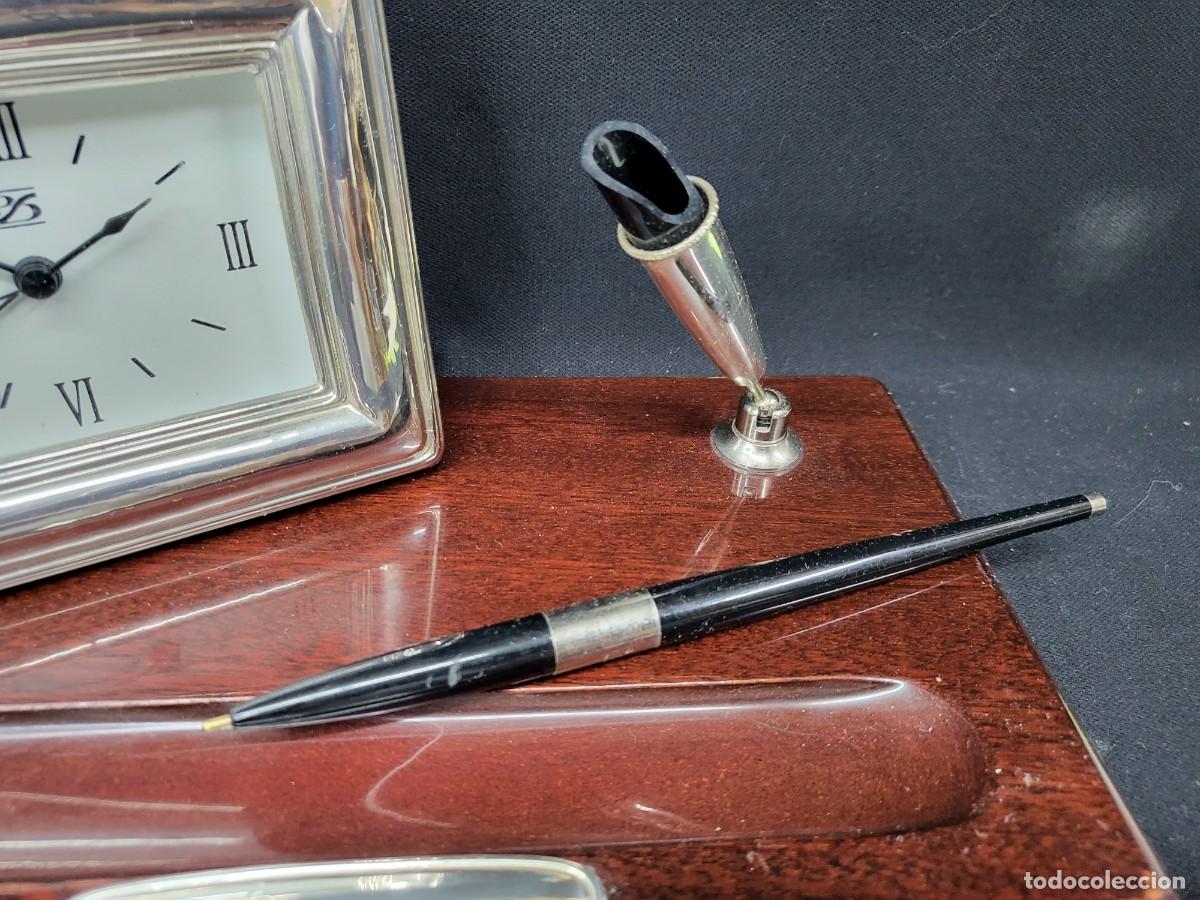 Antig&uuml;edades: CONJUNTO DE ESCRITORIO , MADERA Y PLATA - Foto 3