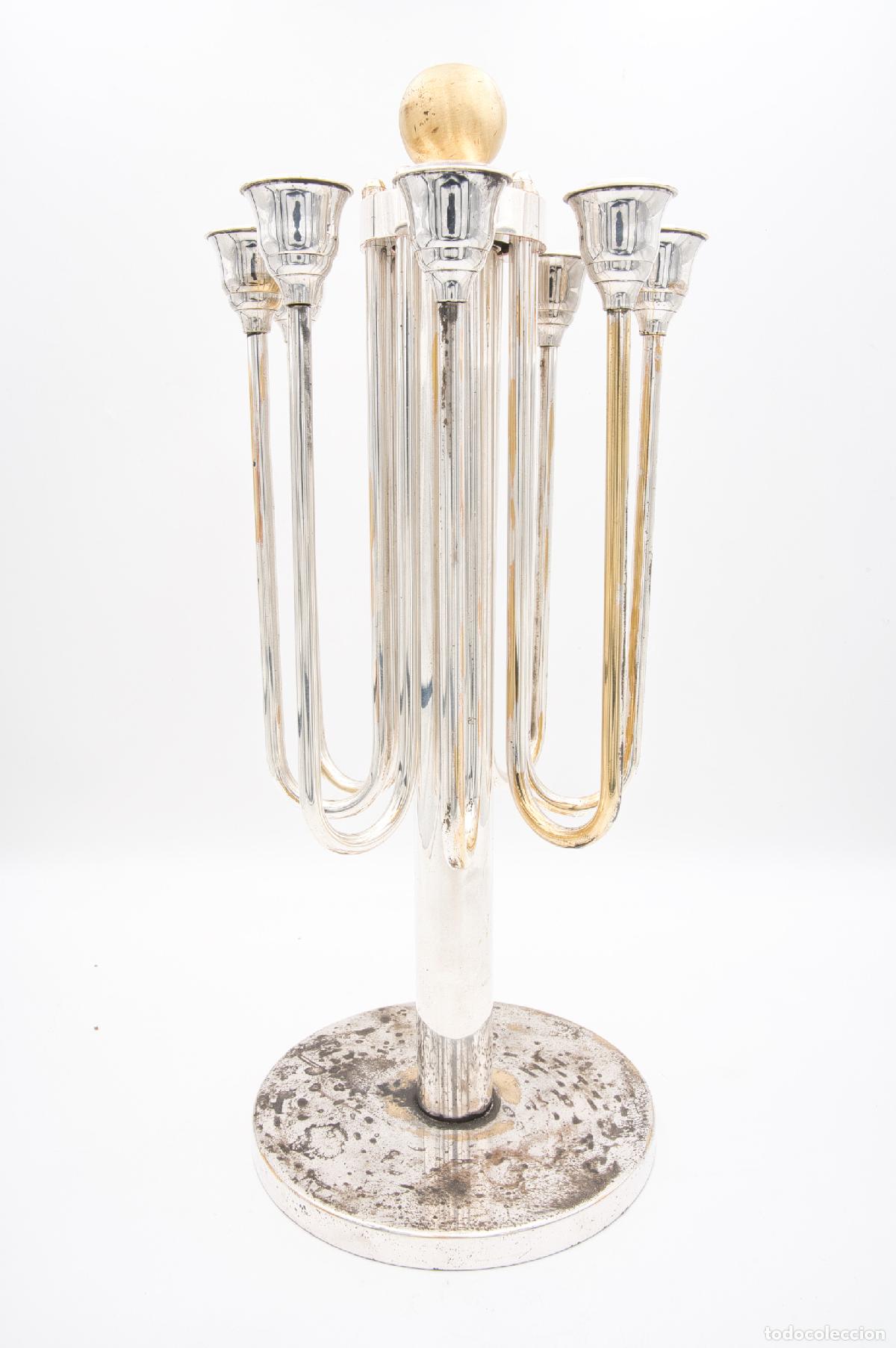 Antig&uuml;edades: Par de candelabros Art Deco franceses - Foto 3