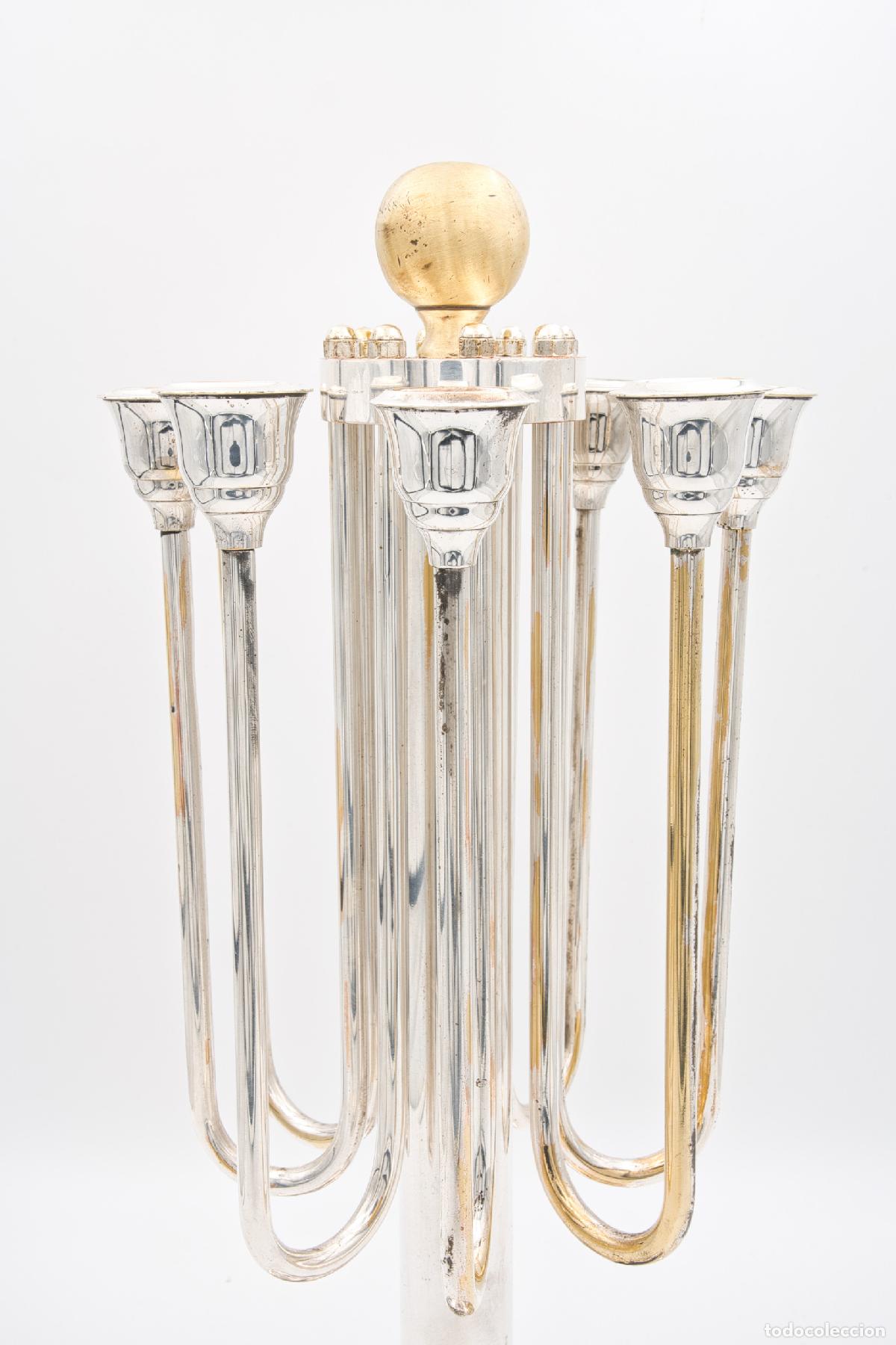 Antig&uuml;edades: Par de candelabros Art Deco franceses - Foto 4