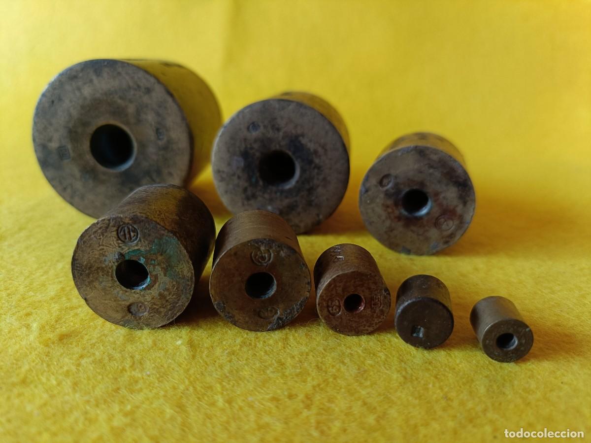 Antig&uuml;edades: ANTIG&Uuml;O CONJUNTO DE PESAS CON SU FUNDA DE MADERA - Foto 24