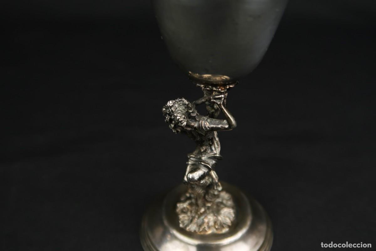 Antig&uuml;edades: Antigua Copa de Metal Plateado - Foto 5