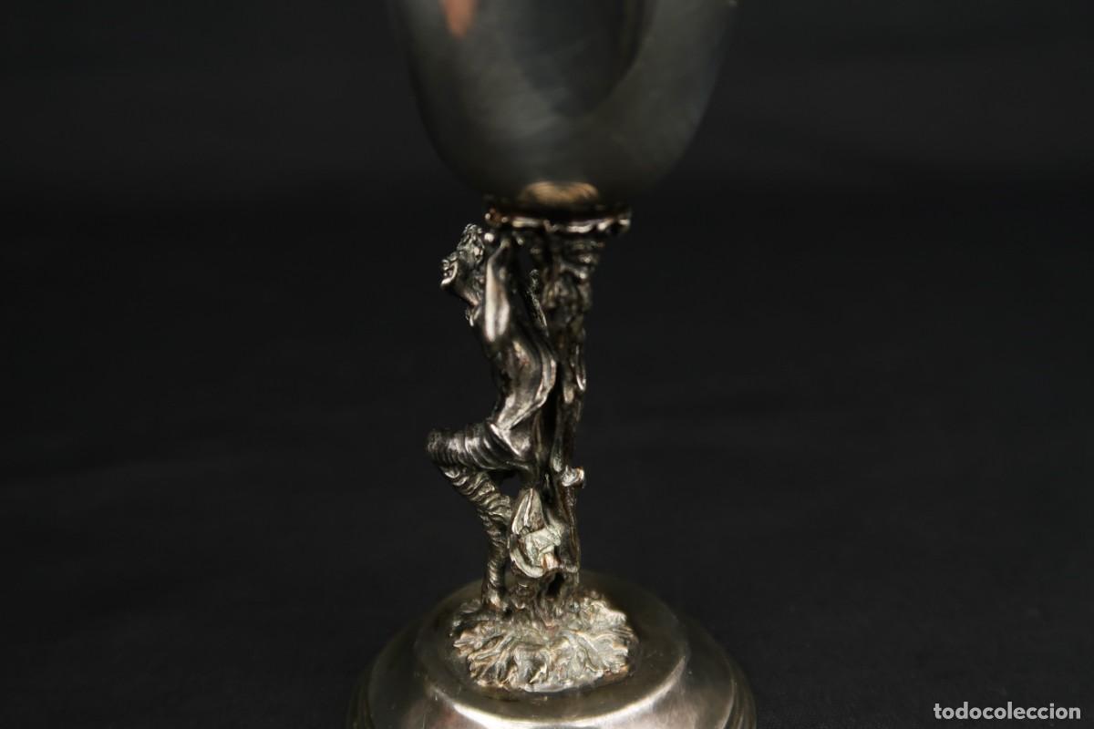 Antig&uuml;edades: Antigua Copa de Metal Plateado - Foto 8