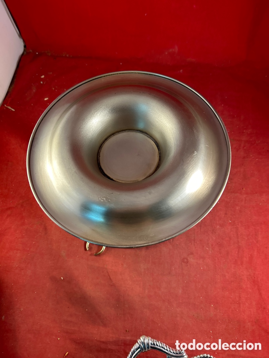 Antig&uuml;edades: CUBITERA DE METAL PLATEADO - Foto 4