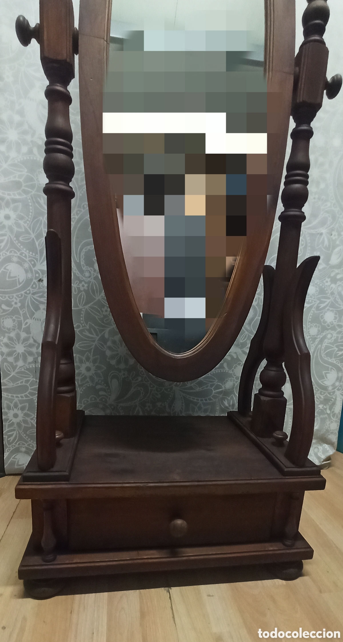Antig&uuml;edades: Espejo madera con pi&eacute; - Foto 2