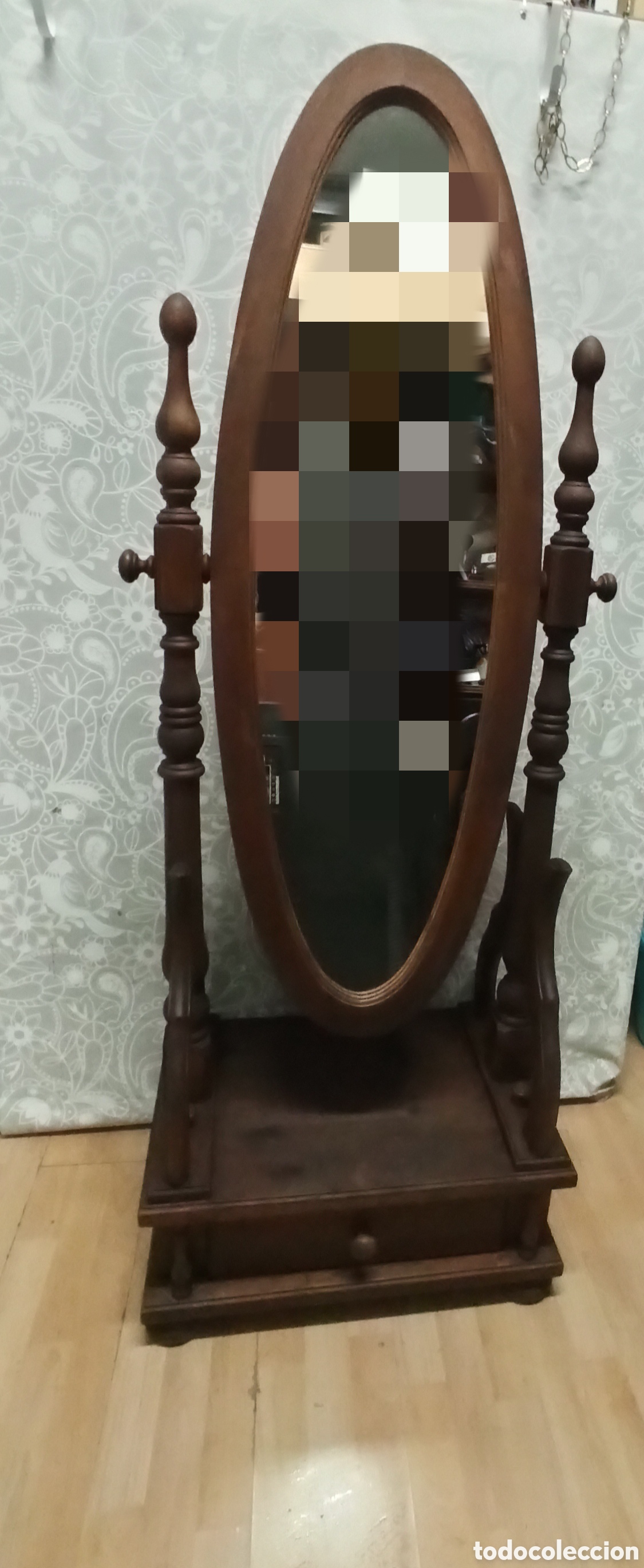 Antig&uuml;edades: Espejo madera con pi&eacute; - Foto 7
