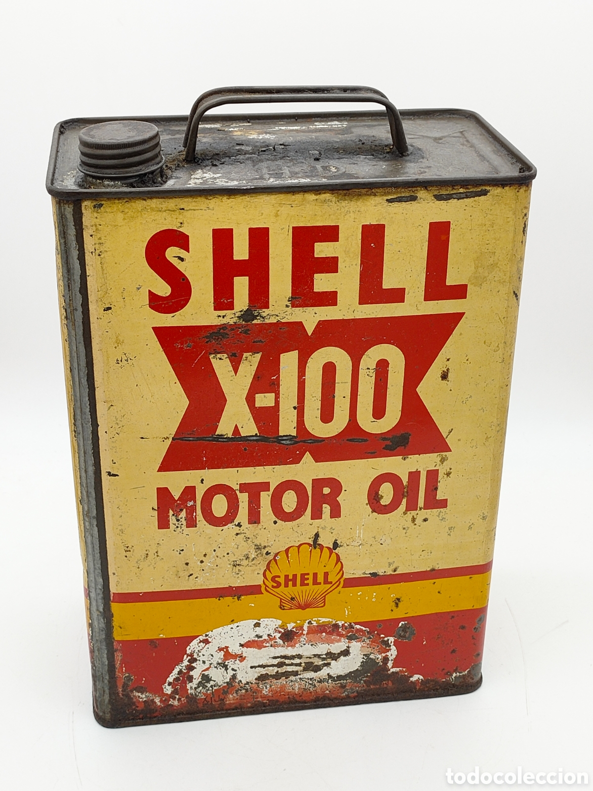 Antiques: Antigua lata de aceite de motor SHELL