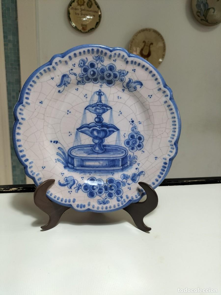 Antig&uuml;edades: PLATO PINTADO A MANO LUFECO - Foto 1