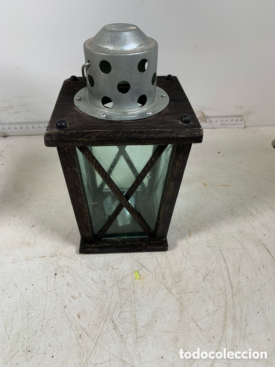 Antig&uuml;edades: 01_ farol de madera y metal - Foto 4