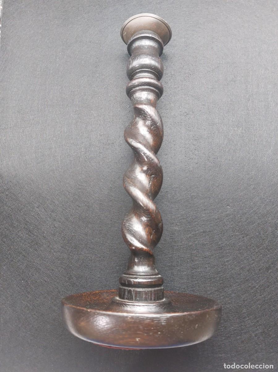Antig&uuml;edades: CANDELABRO SALOM&Oacute;NICO DE MADERA - Foto 2