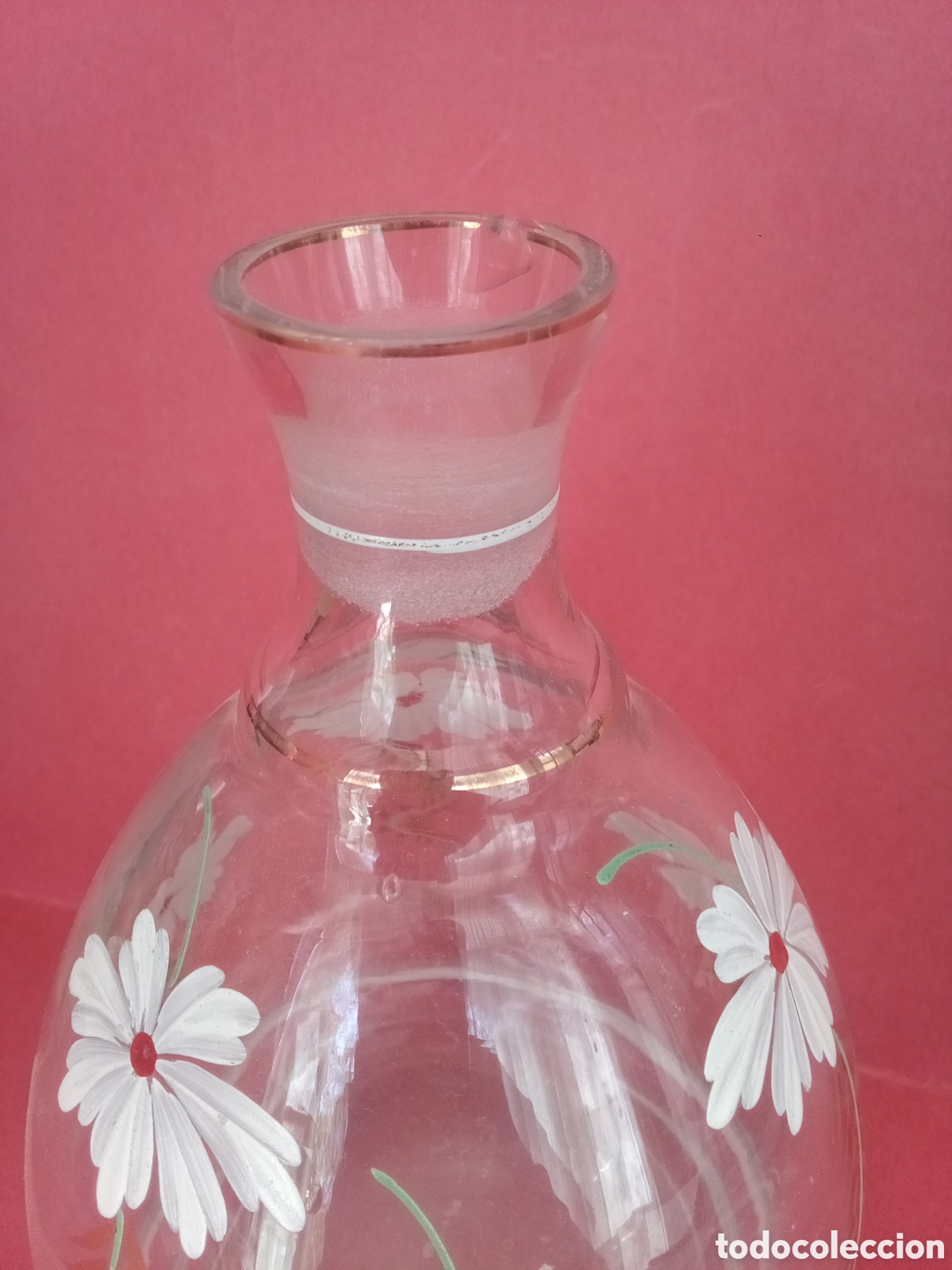 Antig&uuml;edades: BOTELLA CRISTAL PINTADA A MANO - LICORERA - Foto 3