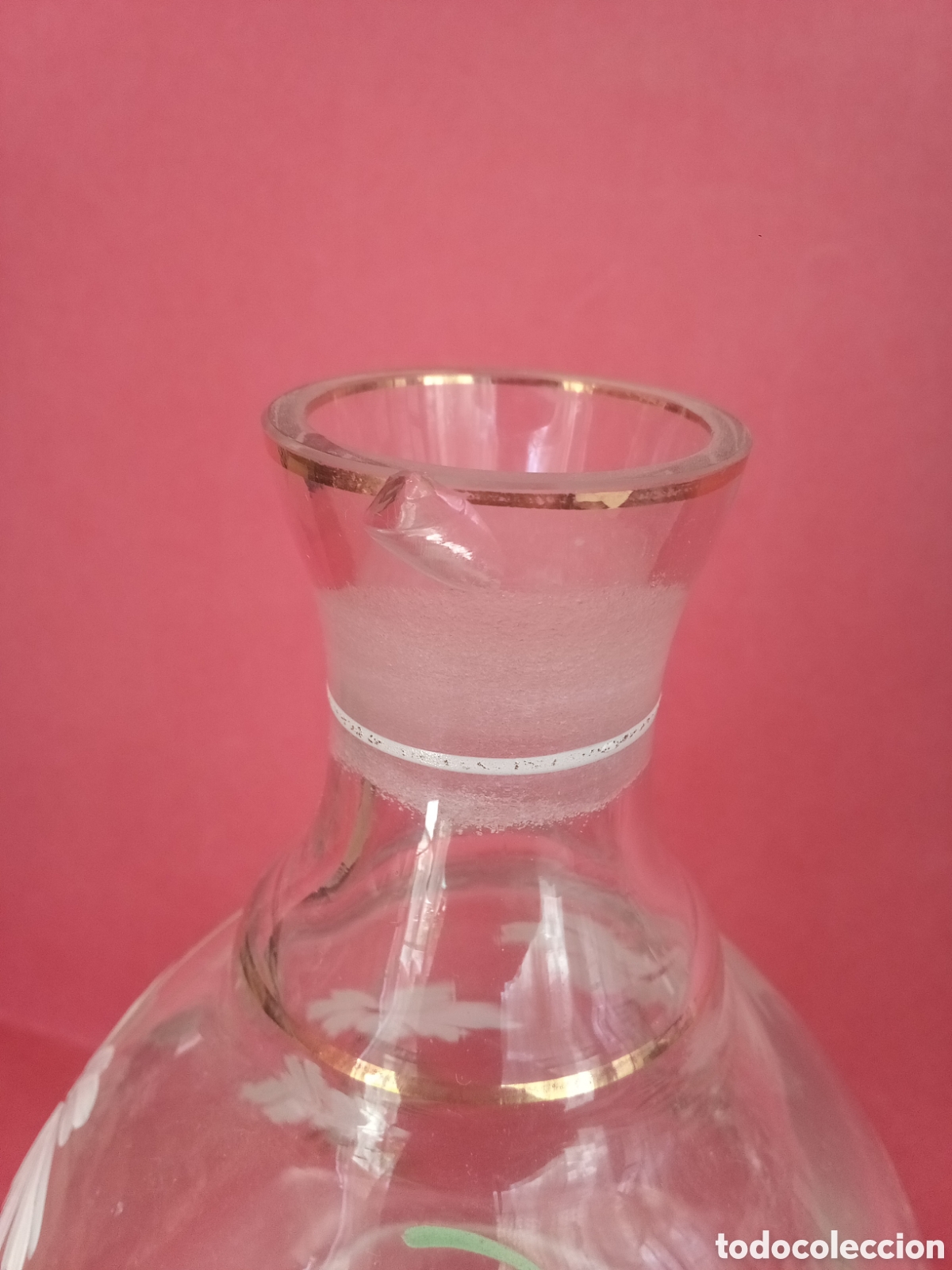 Antig&uuml;edades: BOTELLA CRISTAL PINTADA A MANO - LICORERA - Foto 4