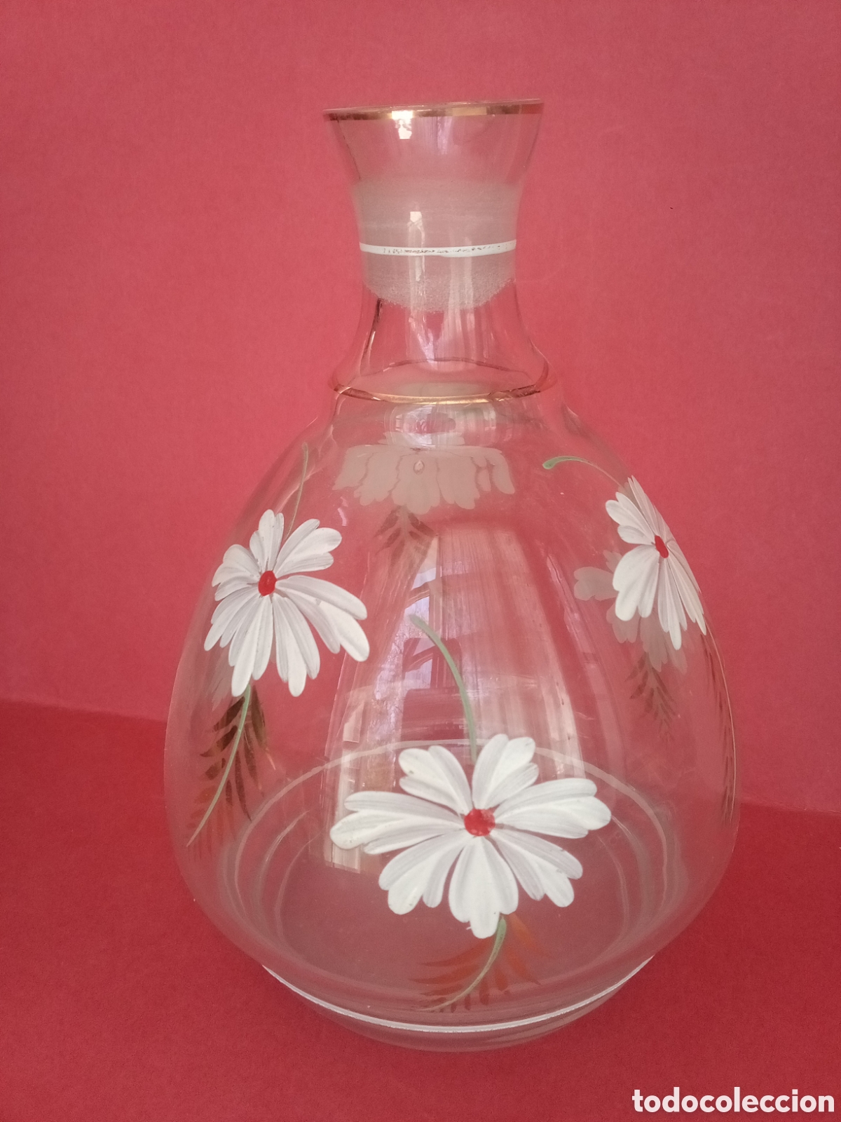 Antig&uuml;edades: BOTELLA CRISTAL PINTADA A MANO - LICORERA - Foto 1