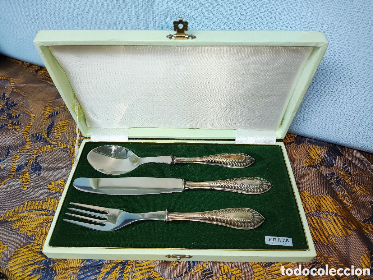 Antig&uuml;edades: PLATA. JUEGO DE CUBIERTOS EN ESTUCHE - Foto 1