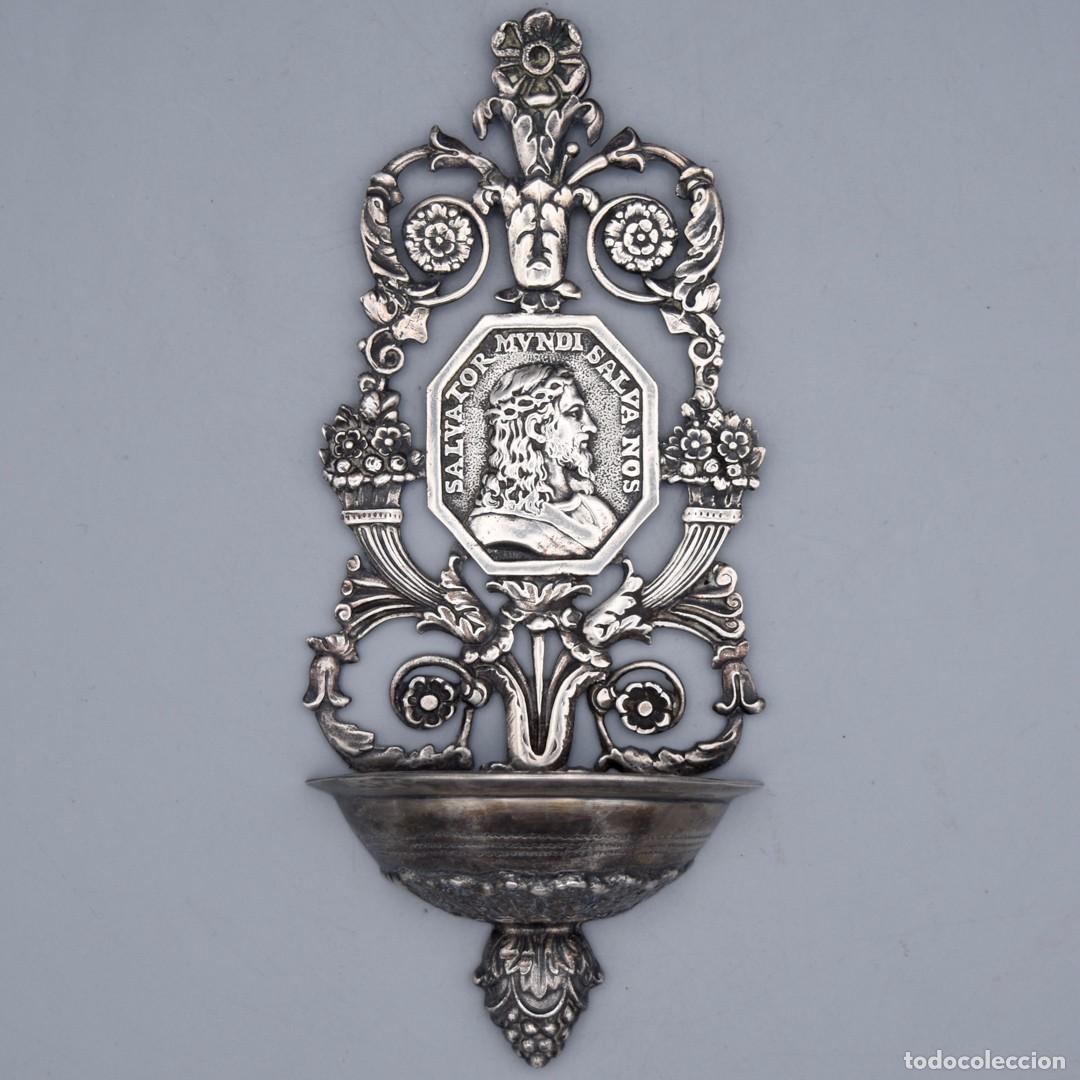 Antig&uuml;edades: Benditera antigua de plata - R. Sunyer - Foto 4